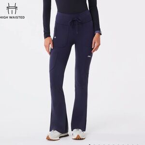 FIGS women's Navy High Waisted Seville Flare - ScrubLegging ™ - XS